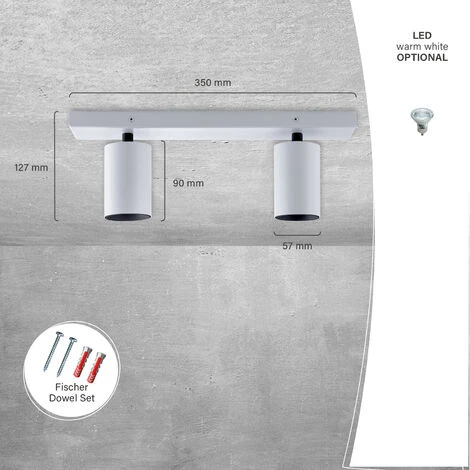 Paco Home Plafonnier Lampe Finition Haut De Gamme Montage Simple Spots Orientables Remplaçables GU10 Blanc, 2 Flammes Longues 3 Paco Home Plafonnier Lampe Finition Haut De Gamme Montage Simple Spots Orientables Remplaçables GU10 Blanc, 2 Flammes Longues – Image 3