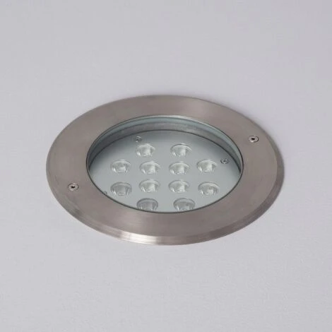 Spot LED Extérieur 12W Inox Encastrable Au Sol Blanc Chaud 2700K - 3000K 45º 1 Spot LED Extérieur 12W Inox Encastrable Au Sol Blanc Chaud 2700K - 3000K 45º
