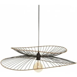 ATMOSPHERA Suspension Lumineuse En Métal Noir - D 69,5 Cm - Double Arrondi Design - Livraison Gratuite