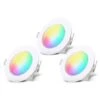 Set De 3 Lampes à Encastrer RGBW Pour Salle De Bain LED I Spot à Encastrer Pour Salle De Bain En Couleur I Télécommande I Ø70 Mm Perçage I Dimmable I 92x45 (DxH) I Blanc