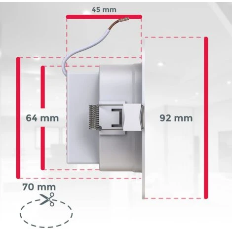Set De 3 Lampes à Encastrer RGBW Pour Salle De Bain LED I Spot à Encastrer Pour Salle De Bain En Couleur I Télécommande I Ø70 Mm Perçage I Dimmable I 92x45 (DxH) I Blanc 5 Set De 3 Lampes à Encastrer RGBW Pour Salle De Bain LED I Spot à Encastrer Pour Salle De Bain En Couleur I Télécommande I Ø70 Mm Perçage I Dimmable I 92x45 (DxH) I Blanc – Image 5