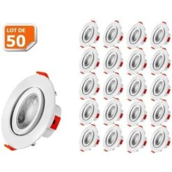 Lot De 50 Spot LED Encastrable Pour Plafond 5W Blanc Neutre Transformateur Intégré