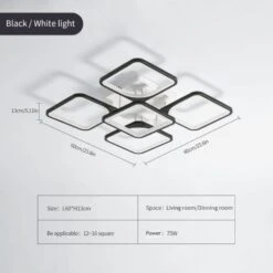 Plafonnier LED Moderne, 75W Lampe De Plafond Design Carré Noir , 6500K Lustres De Salon à Lumière Blanche Froide Éclairage De Plafond Intérieur Pour Chambre à Coucher, Bureau, Cuisine 9 Plafonnier LED Moderne, 75W Lampe De Plafond Design Carré Noir , 6500K Lustres De Salon à Lumière Blanche Froide Éclairage De Plafond Intérieur Pour Chambre à Coucher, Bureau, Cuisine -EUROPALAMP Soldes Magasin 56073867 5