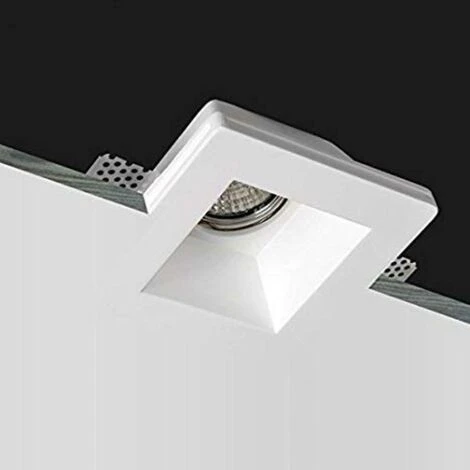 Kit Support Spot GU10 LED Carré Blanc 120x120mm Avec Ampoule LED 3 Kit Support Spot GU10 LED Carré Blanc 120x120mm Avec Ampoule LED – Image 3