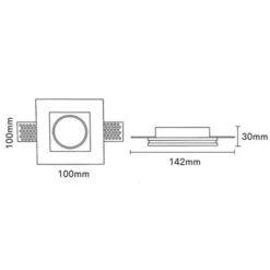Kit Support Spot GU10 LED Carré Blanc 100x100mm Avec Ampoule LED 8 Kit Support Spot GU10 LED Carré Blanc 100x100mm Avec Ampoule LED -EUROPALAMP Soldes Magasin 56327951 4