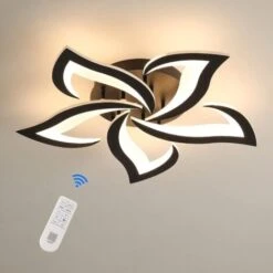 Plafonnier LED Dimmable, 40W 3500LM Lampe De Plafond Moderne Avec Télécommande, Créatif Pétales Design, Plafonnier Acrylique Pour Salon, Chambre, Salle à Manger, Φ66cm