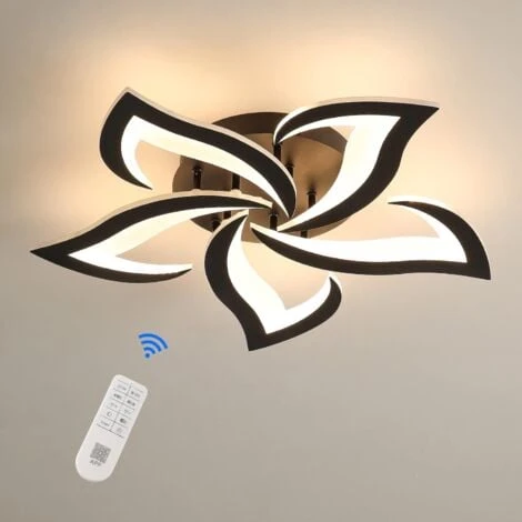 Plafonnier LED Dimmable, 40W 3500LM Lampe De Plafond Moderne Avec Télécommande, Créatif Pétales Design, Plafonnier Acrylique Pour Salon, Chambre, Salle à Manger, Φ66cm 1 Plafonnier LED Dimmable, 40W 3500LM Lampe De Plafond Moderne Avec Télécommande, Créatif Pétales Design, Plafonnier Acrylique Pour Salon, Chambre, Salle à Manger, Φ66cm