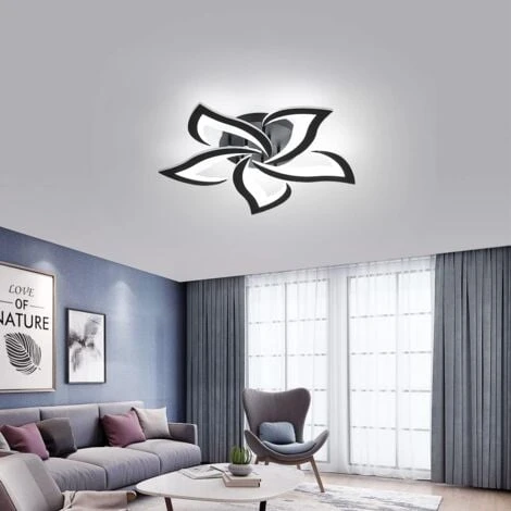 Plafonnier LED Dimmable, 40W 3500LM Lampe De Plafond Moderne Avec Télécommande, Créatif Pétales Design, Plafonnier Acrylique Pour Salon, Chambre, Salle à Manger, Φ66cm 4 Plafonnier LED Dimmable, 40W 3500LM Lampe De Plafond Moderne Avec Télécommande, Créatif Pétales Design, Plafonnier Acrylique Pour Salon, Chambre, Salle à Manger, Φ66cm – Image 4