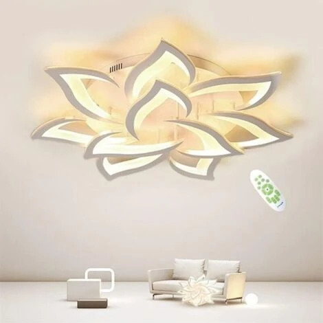 Creative Dimmable Plafonnier LED, Moderne Petal Lampe De Plafond LED, 60W 6000LM, Dimmable 3000K - 6000K, Panneau Acrylique Lumières De Plafond For Living Room, Hall D'entrée, Chambre, Φ85 [Classe éne 1 Creative Dimmable Plafonnier LED, Moderne Petal Lampe De Plafond LED, 60W 6000LM, Dimmable 3000K - 6000K, Panneau Acrylique Lumières De Plafond For Living Room, Hall D'entrée, Chambre, Φ85 [Classe éne
