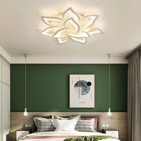 Creative Dimmable Plafonnier LED, Moderne Petal Lampe De Plafond LED, 60W 6000LM, Dimmable 3000K - 6000K, Panneau Acrylique Lumières De Plafond For Living Room, Hall D'entrée, Chambre, Φ85 [Classe éne 3 Creative Dimmable Plafonnier LED, Moderne Petal Lampe De Plafond LED, 60W 6000LM, Dimmable 3000K - 6000K, Panneau Acrylique Lumières De Plafond For Living Room, Hall D'entrée, Chambre, Φ85 [Classe éne – Image 3