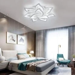 Creative Dimmable Plafonnier LED, Moderne Petal Lampe De Plafond LED, 60W 6000LM, Dimmable 3000K - 6000K, Panneau Acrylique Lumières De Plafond For Living Room, Hall D'entrée, Chambre, Φ85 [Classe éne 8 Creative Dimmable Plafonnier LED, Moderne Petal Lampe De Plafond LED, 60W 6000LM, Dimmable 3000K - 6000K, Panneau Acrylique Lumières De Plafond For Living Room, Hall D'entrée, Chambre, Φ85 [Classe éne -EUROPALAMP Soldes Magasin 56697075 4