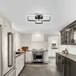 Plafonnier LED 60W, Luminaire Plafonnier LED Moderne 6000K Avec 4 Carrés Lampe De Plafond Moderne Noir Rectangle Désign Pour Salon, Chambre, Couloir, Bureau (Noir) -EUROPALAMP Soldes Magasin 56697102 3