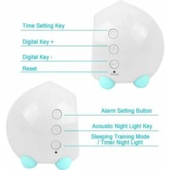 Réveil Enfant Lumineux LED Numerique Lampe Réveil Veilleuse Fille Garcons Jour Nuit Enfant Volume Réglable Snooze Réveil En USB Charge（Blanc） -EUROPALAMP Soldes Magasin 57912014 3