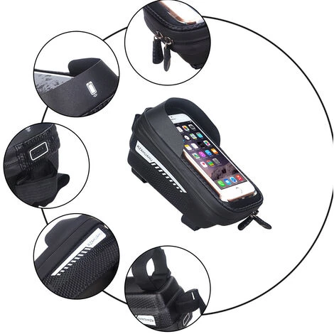 Support Téléphone Vélo Etanche, Sacoche Vélo Guidon Cadre Housse De Téléphone Rotatif Pour Vélo VTT Moto Scooter Avec Espace Rangement Ecran Tactile 4 Support Téléphone Vélo Etanche, Sacoche Vélo Guidon Cadre Housse De Téléphone Rotatif Pour Vélo VTT Moto Scooter Avec Espace Rangement Ecran Tactile – Image 4