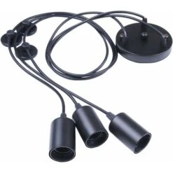 Déstockage Éclairage Suspendu Edison 2Mètres Réglable Plafonnier Araignée Lumière Métal Fil Cage Pendentif Éclairage Lustre Moderne Industriel Lumière Lumineuse (Ampoule NON INCLUS) (3 Bras)