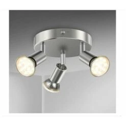 LITZEE Plafonnier Salle De Bain LED éclairage Lampe Plafond Sdb Chrome 3 Spots Orientables IP44 GU10 Plafonnier De Salle De Bain