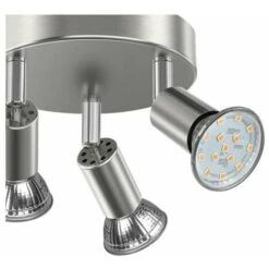 LITZEE Plafonnier Salle De Bain LED éclairage Lampe Plafond Sdb Chrome 3 Spots Orientables IP44 GU10 Plafonnier De Salle De Bain -EUROPALAMP Soldes Magasin 60060603 3