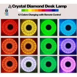 Lampe De Table Diamond 16 Couleurs LED Lampe De Table En Cristal Acrylique Lampe De Chevet, Lampe De Bureau LED Télécommandée -EUROPALAMP Soldes Magasin 60159313 4