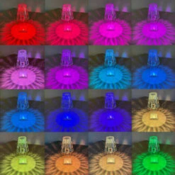 Lampe De Table Diamond 16 Couleurs LED Lampe De Table En Cristal Acrylique Lampe De Chevet, Lampe De Bureau LED Télécommandée -EUROPALAMP Soldes Magasin 60159313 5