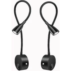 Lampe Chevet Murale 2 Pack Lumières Applique Liseuse LED Col De Cygne Lumière 3W, 3000K Blanc Chaud Lampe De Lecture