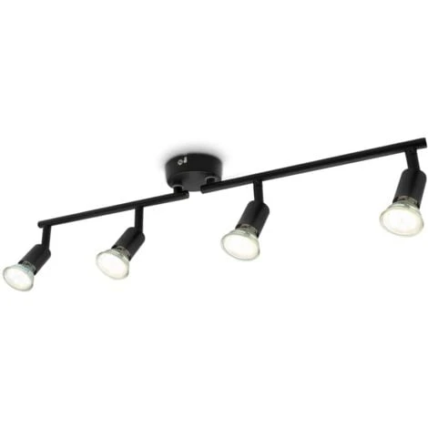 B.K.Licht I Plafonnier Pivotant à LED I Spot De Plafond à 4 Lampes I Inclus 4x 2,9 W GU10 Ampoules I Couleur De Lumière Blanc Chaud I 4x 260lm Plafonnier I Lampe De Salon I Noir 1 B.K.Licht I Plafonnier Pivotant à LED I Spot De Plafond à 4 Lampes I Inclus 4x 2,9 W GU10 Ampoules I Couleur De Lumière Blanc Chaud I 4x 260lm Plafonnier I Lampe De Salon I Noir