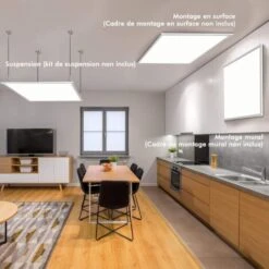 RELAX4LIFE Panneau LED De Plafond 40W 4000 Lumens, Panneau Lumineux Blanc Neutre Chaud 4000 K, Haute Luminosité Angle 120º Faible Consommation, 62x62 Cm -EUROPALAMP Soldes Magasin 60464687 4