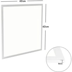 RELAX4LIFE Panneau LED De Plafond 40W 4000 Lumens, Panneau Lumineux Blanc Neutre Chaud 4000 K, Haute Luminosité Angle 120º Faible Consommation, 62x62 Cm -EUROPALAMP Soldes Magasin 60464687 5