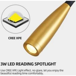 LED Lampes De Lecture, Lampe Chevet Murale Ajustable à Col De Cygne Lumière Liseuse Flexible Moderne Applique Murale Créatif Mur Lampe Intérieur Lampe De Table 210Lm 4000K LED 3W 220-240V AC -EUROPALAMP Soldes Magasin 60608284 3