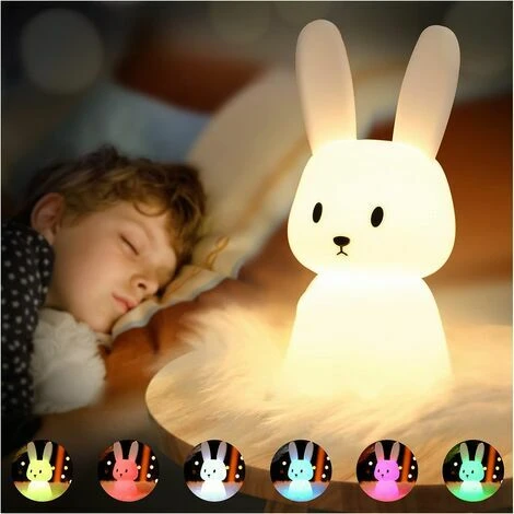 Lapin Veilleuse Bebe Tactile 7 Couleurs USB Rechargeable Peut être Chronométré Veilleuse Enfant Deco Lampe Pour Décoration Noël Chambre Enfant Cadeau D'anniversaire 1 Lapin Veilleuse Bebe Tactile 7 Couleurs USB Rechargeable Peut être Chronométré Veilleuse Enfant Deco Lampe Pour Décoration Noël Chambre Enfant Cadeau D'anniversaire