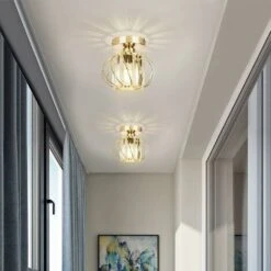 LED Luminaires De Plafond à Cristaux, Lustre Plafonnier Cage Et Cristal E27 Pour Cuisine Couloir Salles à Manger Salons Bar (Gold) 7 LED Luminaires De Plafond à Cristaux, Lustre Plafonnier Cage Et Cristal E27 Pour Cuisine Couloir Salles à Manger Salons Bar (Gold) -EUROPALAMP Soldes Magasin 64024523 3