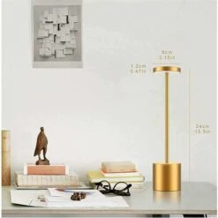 ZOLGINAH Lampe De Table à LED Sans Fil, Lampe De Bureau De Charge USB, Lampe De Chevet 2 Niveaux Luminosité De La Luminosité Moderne Hôtel Restaurant Chambre De Chevet -EUROPALAMP Soldes Magasin 64028816 5