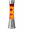 Lampe à Lave Au Design Rétro Gris Métallisé Avec Liquide Orange Et Cire Rouge H:39 Cm G9 - Rouge, Orange, Argent
