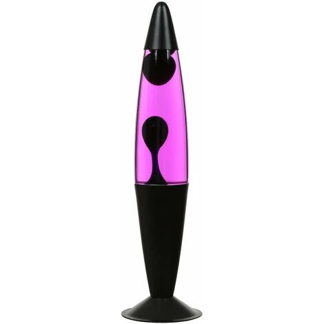 Lampe à Lave Jenny Noire Au Design Vintage En Style Rétro Avec Liquide Rosa Et Cire Violette H:42cm - Violet, Rose, Noir 2 Lampe à Lave Jenny Noire Au Design Vintage En Style Rétro Avec Liquide Rosa Et Cire Violette H:42cm - Violet, Rose, Noir – Image 2
