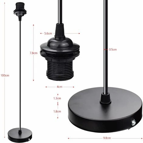 Monture Suspension Cable Suspension Luminaire E27 Porte Lampe Suspension Suspendue Accessoires Avec 1m Câble Pour Bar Café Magasin De Vêtements Maison Hôtel (Noir),Oi-FRIS 2 Monture Suspension Cable Suspension Luminaire E27 Porte Lampe Suspension Suspendue Accessoires Avec 1m Câble Pour Bar Café Magasin De Vêtements Maison Hôtel (Noir),Oi-FRIS – Image 2