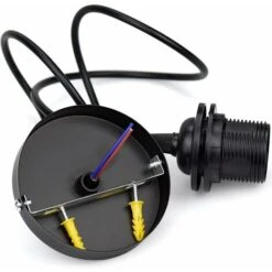 Monture Suspension Cable Suspension Luminaire E27 Porte Lampe Suspension Suspendue Accessoires Avec 1m Câble Pour Bar Café Magasin De Vêtements Maison Hôtel (Noir),Oi-FRIS 7 Monture Suspension Cable Suspension Luminaire E27 Porte Lampe Suspension Suspendue Accessoires Avec 1m Câble Pour Bar Café Magasin De Vêtements Maison Hôtel (Noir),Oi-FRIS -EUROPALAMP Soldes Magasin 64705412 3