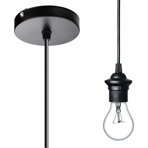 Monture Suspension Cable Suspension Luminaire E27 Porte Lampe Suspension Suspendue Accessoires Avec 1m Câble Pour Bar Café Magasin De Vêtements Maison Hôtel (Noir),Oi-FRIS 4 Monture Suspension Cable Suspension Luminaire E27 Porte Lampe Suspension Suspendue Accessoires Avec 1m Câble Pour Bar Café Magasin De Vêtements Maison Hôtel (Noir),Oi-FRIS – Image 4
