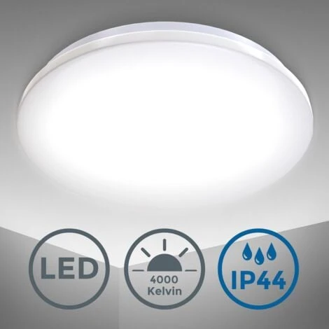 Plafonnier LED Salle De Bain, Platine LED 12W Intégrée, 1200lm, éclairage Pièces Humides, IP44, Blanc Neutre 4000K, 230V, Ø 280mm 2 Plafonnier LED Salle De Bain, Platine LED 12W Intégrée, 1200lm, éclairage Pièces Humides, IP44, Blanc Neutre 4000K, 230V, Ø 280mm – Image 2