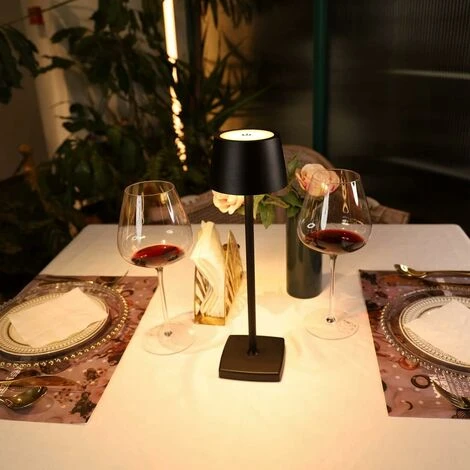 ZOLGINAH Lampe De Table LED Sans Fil Rechargeable, Lampe De Bureau Alimentée Par Batterie 5200mAh, Lumière Portative En Métal USB, Mini Petite Lampe De Chevet Pour Restaurant Extérieur Bar Café, Noir 3 ZOLGINAH Lampe De Table LED Sans Fil Rechargeable, Lampe De Bureau Alimentée Par Batterie 5200mAh, Lumière Portative En Métal USB, Mini Petite Lampe De Chevet Pour Restaurant Extérieur Bar Café, Noir – Image 3