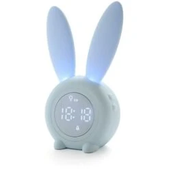 Réveil Numérique Pour Enfants Lapin Veilleuse Horloges Multifonctions (Bleu)-BDD