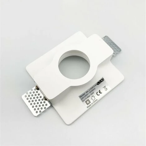 Kit Support Spot GU10 LED Carré Blanc Ø120mm Avec Ampoule LED 6W 2 Kit Support Spot GU10 LED Carré Blanc Ø120mm Avec Ampoule LED 6W – Image 2