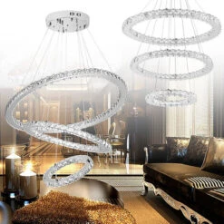 Froadp 72W Lampe Suspendue En Cristal à Trois Anneaux, LED Plafonnier En Pour Salle à Manger Salon Chambre Cuisine Café Hôtel Bureau, Art Créatif Moderne, Blanc Froid, Ø20cm+Ø40cm+Ø60cm 7 Froadp 72W Lampe Suspendue En Cristal à Trois Anneaux, LED Plafonnier En Pour Salle à Manger Salon Chambre Cuisine Café Hôtel Bureau, Art Créatif Moderne, Blanc Froid, Ø20cm+Ø40cm+Ø60cm -EUROPALAMP Soldes Magasin 66344882 3