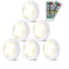 Spot LED Sans Fil Autocollant - Dimmable 6 Couleurs Lampe Placard A Pile Avec Telecommande Eclairage Batterie Armoire Lumiere Cuisine Sous Meuble Veilleuse Réglable LED Vitrine Chambre Escalier Miroir