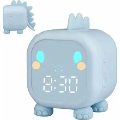 Réveil Enfant Fille Garcons Dinosaure Lumineux Reveil Enfant Numerique Lampe Réveil Veilleuse Jour Nuit Enfant Réveil De La Maternelle Volume Réglable Avec Snooze Compte à Rebours-rose