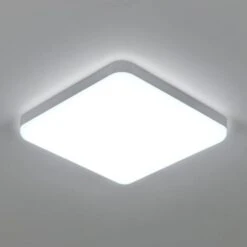 Plafonnier Led Carré 30W, Luminaire Plafonnier Etanche IP54, 2700LM 6500K Blanc Froid, Plafonnier Salle De Bain Cuisine Couloir Balcon 25cm [Classe énergétique E]