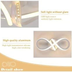 Plafonniers LED Modernes, Luminaire Plafonnier Courbe 17W, Plafonnier De Plafond Blanc Chaud 3000K Pour Salon Chambre Cuisine Salle à Manger Et Salle à Manger 9 Plafonniers LED Modernes, Luminaire Plafonnier Courbe 17W, Plafonnier De Plafond Blanc Chaud 3000K Pour Salon Chambre Cuisine Salle à Manger Et Salle à Manger -EUROPALAMP Soldes Magasin 67914013 5