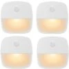 Lumiere Détecteur De Mouvement Interieur, Lampe Detecteur De Mouvement Pile, Veilleuse LED Automatiquel Pour Chambre, Cuisine, Couloir, Escalier, Coffre-t (Blanc Chaud, Paquet De 4) JUNJUN