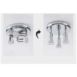 Plafonnier 3 Spots Orientables Salle De Bain 9W, LED Angle Réglable Éclairage Pour Chambre Salon Cuisine Couloir, -EUROPALAMP Soldes Magasin 68590369 3