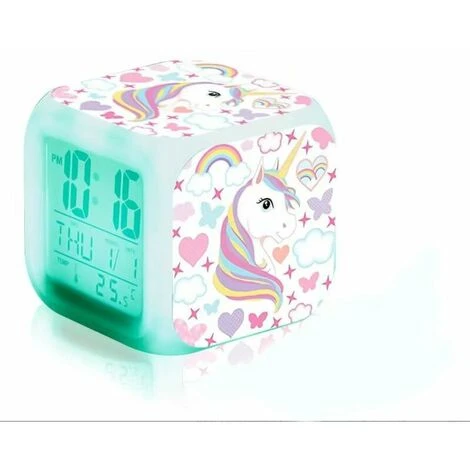 GP Réveil Numérique Licorne Pour Filles, Cube LCD LED De Nuit Rougeoyante Avec Lumière Pour Enfants, Horloge De Chevet, Cadeaux D'anniversaire Pour Enfants, Femmes, Adultes, Chambre à Coucher 1 GP Réveil Numérique Licorne Pour Filles, Cube LCD LED De Nuit Rougeoyante Avec Lumière Pour Enfants, Horloge De Chevet, Cadeaux D'anniversaire Pour Enfants, Femmes, Adultes, Chambre à Coucher