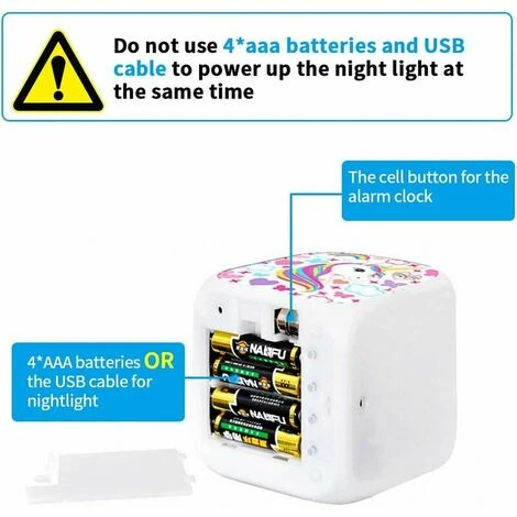 GP Réveil Numérique Licorne Pour Filles, Cube LCD LED De Nuit Rougeoyante Avec Lumière Pour Enfants, Horloge De Chevet, Cadeaux D'anniversaire Pour Enfants, Femmes, Adultes, Chambre à Coucher 5 GP Réveil Numérique Licorne Pour Filles, Cube LCD LED De Nuit Rougeoyante Avec Lumière Pour Enfants, Horloge De Chevet, Cadeaux D'anniversaire Pour Enfants, Femmes, Adultes, Chambre à Coucher – Image 5