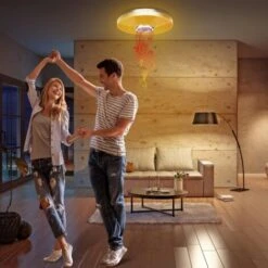 Plafonnier LED 36W Avec Haut-parleur Bluetooth, Intelligent Avec Télécommande Et Contrôle APP, Changement De Couleur , Réglable Pour Chambre, Cuisine, Salle De Bain, Chambre D'enfant, Salon Ø 30cm -EUROPALAMP Soldes Magasin 71330239 4
